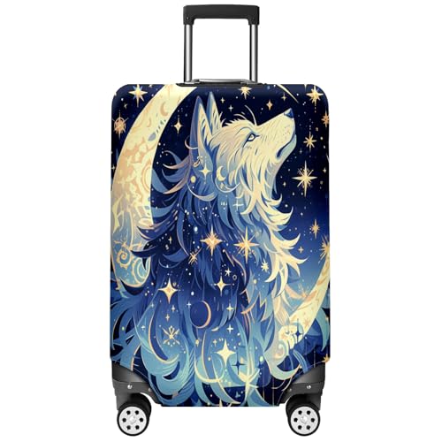 Enhanced Suitcase Protection Robust Luggage Cover with Velcro Straps Handle Slots Customizable Prints Water-Repellent Ideal for Air Travel and Road Trips Bohemian Dogs