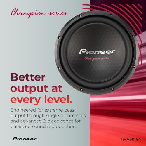 Image of Pioneer A-Series Champion Series TS-A301S4 12 inch Subwoofer 1500W Max | Sealed or Ported Enclosure Compatible, Strong Bass