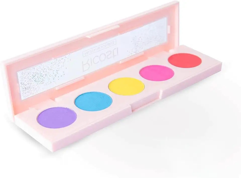 Ricosti Paleta de Sombras Acquarela, 5 Cores Vibrantes, 8,5g, Maquiagem Colorida
