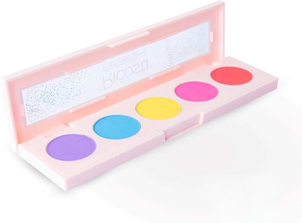 Ricosti Paleta de Sombras Acquarela, 5 Cores Vibrantes, 8,5g, Maquiagem Colorida