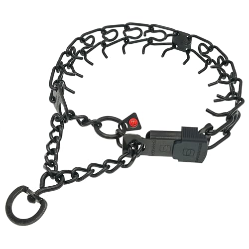 Image of Herm Sprenger Black Stainless Steel Dog Collar with Short Links and Quick Release ClicLock Buckle Made in Germany (20in x 3.0mm (Neck Size up to 16-17in)