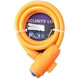 Tidgel Cavo in acciaio ispessito da 12 mm con nucleo in lega, catena antifurto flessibile da 1,2 m, per mountain bike, scooter elettrico e city ride (giallo-1,2 m)