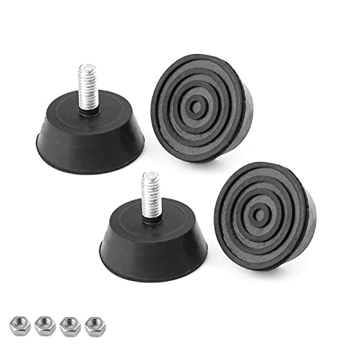 GEBAUM 4 Pièces Pieds Réglables de Meubles, Base en Caoutchouc Pieds de Planche à Découper avec vis, Pieds Réglables en Hauteur Diamètre 38 mm, pour...