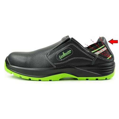 EuroRoutier Hybrid Black Nappa Echtleder, Clogs, S1P-SRC-zertifizierte Sicherheitsschuhe (Numeric_44)