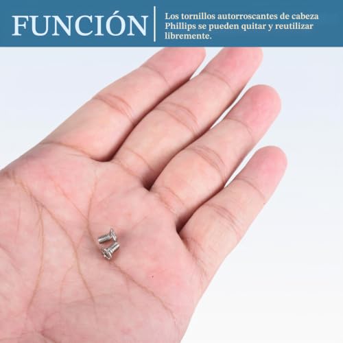 Miniatura 2 de Quarkzman M3 X 6mm Tornillos Avellanados 50 Piezas, Tornillo De Cabeza Plana De Acero Inoxidable 304 Para Construcción De Hogar, Herramientas Y Máquinas, Plateado