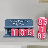 Books Read This Year Tracker for Setting This Year's Reading Challenge, 3D Print Book Counter (Up to 999 Books), Reading Challenge Gift for Readers/Teachers/Book Lovers