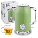 APOXCON Retro Electric Kettle with Thermometer, 1.8L Stainle...