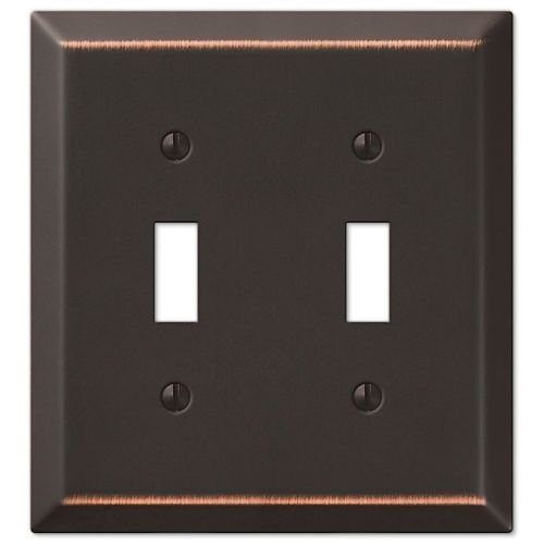 Colester Direct Metal Oil Rubbed Bronze Wall Switch Plate Outlet Cover Toggle Rocker GFI (Toggle-Double)