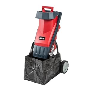 Forte 2400w Rapid Shredder with a 50L Collection Bag and Double-Sided Carbon Steel Blade. Impact shredder for Branches Measuring up to 40mm in Diameter.