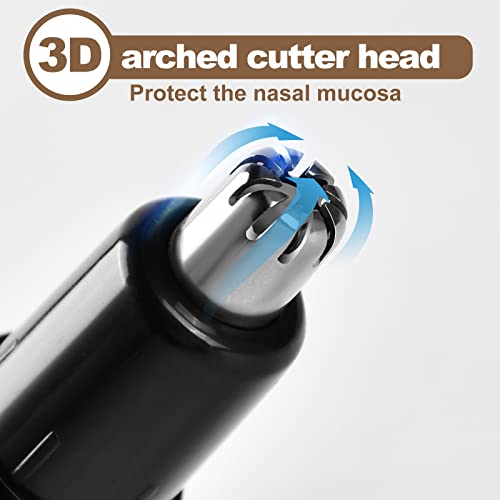 Nose And Ear Hair Trimmer Clipper For Men And Women, Painless Eyebrow And Facial Hair Remover, Professional Mens Grooming, Battery Operated Trimmer Waterproof Washable, Dual Edge Blades Easy To Clean #TOP6