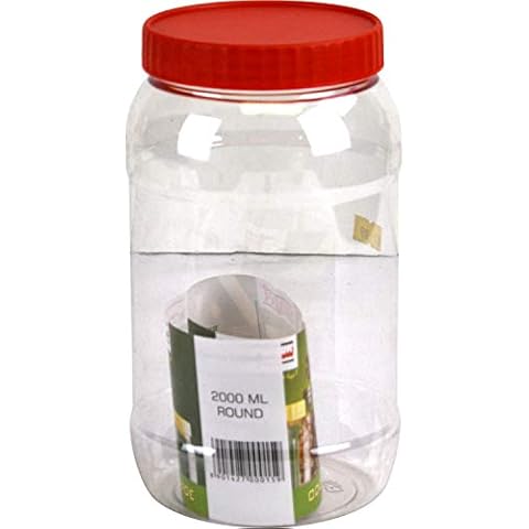 Clear Plastic Storage Container Jar 2L Cover