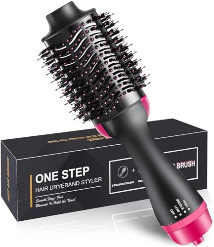 Image of One-Step Hair Dryer Brush and Volumizer Hot Air Brush 4-in-1 Blow Dryer Styler Detangler Combinations Ceramic Tourmaline Ionic Technology Anti-Frizz Salon Blowout Machine for Women All Hair Types