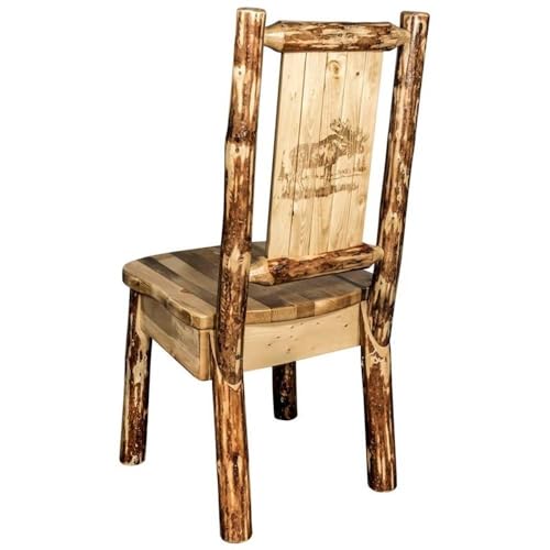 Montana-Wooodworks-Glacier-Country-Collection-Side-Dining-Chair-with-Laser-Engraved-Moose-Design Montana Wooodworks Glacier Country Collection Side Dining Chair with Laser Engraved Moose Design