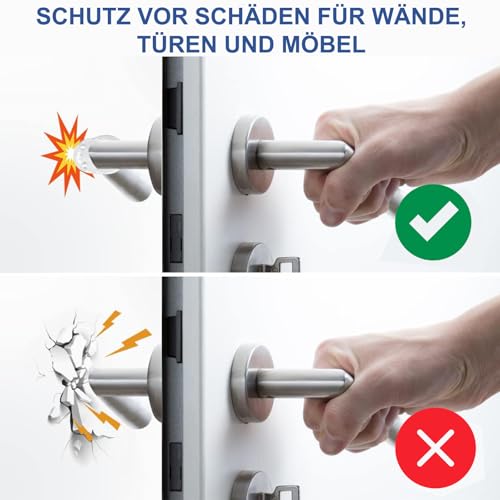 Türklinkenpuffer - 8er Set Türstopper Klinke, Transparente Türstopper für Türklinke, Türgriff und Fensterklinke Anschlagdämpfer Stopper zum Schutz vor Macken, Ø18mm, Für die meisten Türgriffe Geeignet
