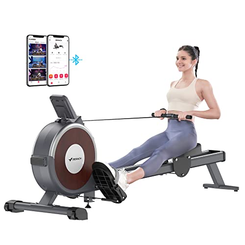 Rowing Machine, MERACH Bluetooth Rower Machine with Dual Slide