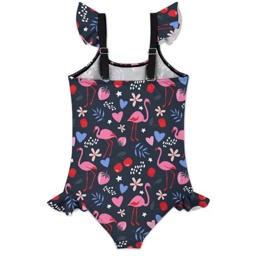 Girls One Piece Swimsuit USA Patriotic Whales Fish Ruffles Swimwear Bathing Suits 3-12 Years2