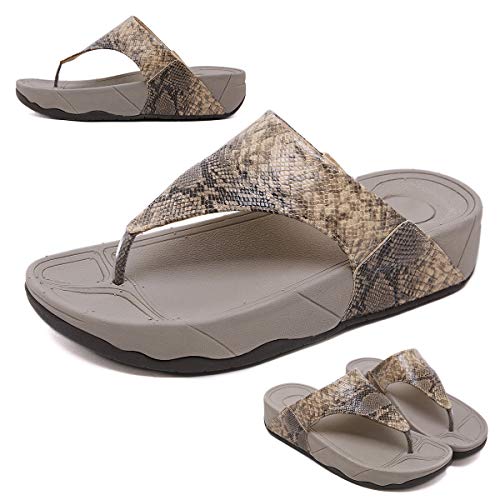 YXH Sandalias Planas para Mujer Plataforma Peep-Toe Summer Clip Toe Chanclas Tangas Estilo Bohemio T-Strap Zapatos Casuales para Caminar en la Playa Tamaño de Las Vacaciones,d,37