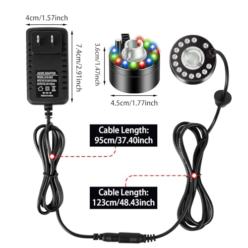 Yeajoin 10010 1Pcs Mist Maker, Indoor Fogger Water Fountain Pond Mini Fog Machine Atomizer Air Humidifier With 12 Led thumb #1