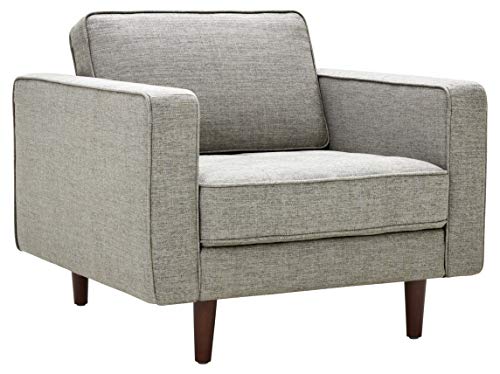 Amazon Brand – Rivet Aiden Mid-Century Modern Tufted Accent Chair, 35.4"W, Lig