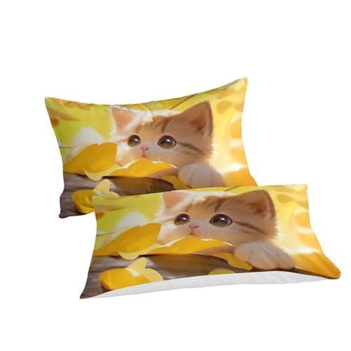 Parure de lit chat mignon 3D en microfibres confortables King 220x240cm - 3