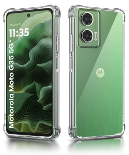 Image of WOW IMAGINE Clear Back Cover Case for Motorola Moto G35 5G | Shockproof Soft TPU Case | Cushioned Edges for Ultimate Protection Back Cover Case - Transparent