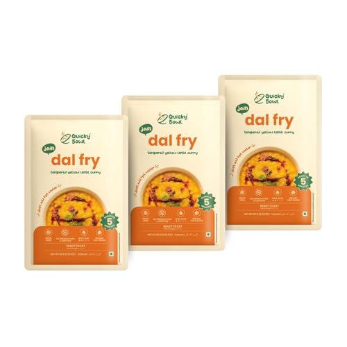Image of Quicky Bowl Jain Dal Fry|Split Lentil Curry|Ready To Eat|No Onion No Garlic|Instant Food|(Pack Of 3)