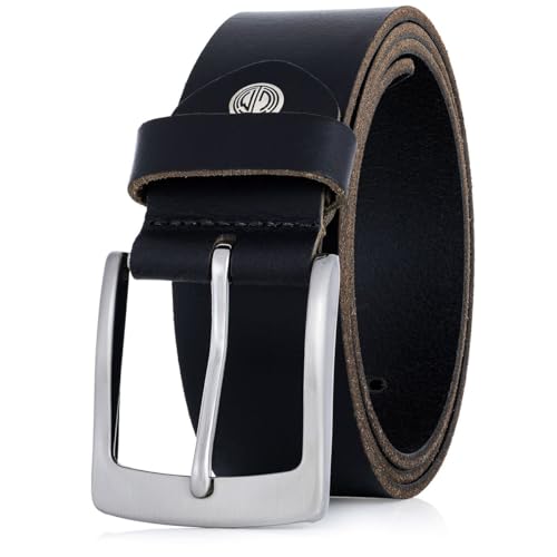 LINDENMANN Leder-Gürtel Herren 40 mm breit, Gürtel Herren Vollrindleder schwarz