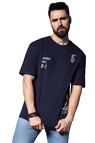 Image of HIGH STAR Men's Typography Applique Regular Fit T-Shirt