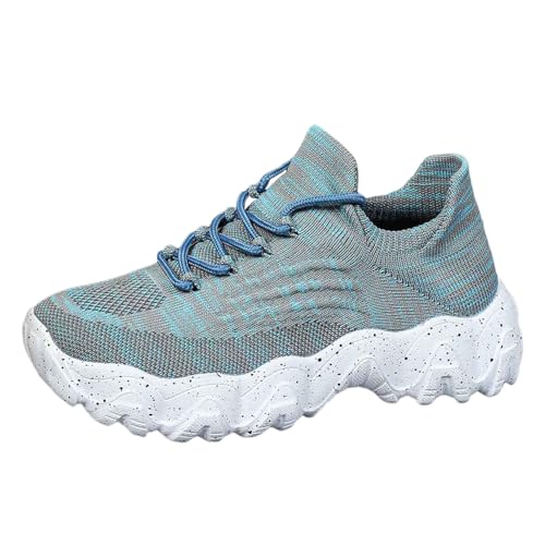 VBEDKDEB Zapatillas deportivas para mujer, zapatillas de deporte para correr, tallas grandes, deportivas, transpirables, con estribo, deslizantes, azul celeste, 42 EU