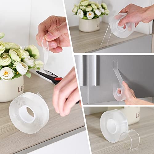Double Sided Mounting Adhesive Tape (Pack of 2,Total 19.7FT),Double-Sided Tape Adhesive Tape Heavy Duty Tape with Two Widths