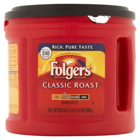 Folgers Classic Roast Ground Coffee, Medium Roast, 30.5 Ounce (Classic Roast, (2 Pack))