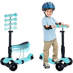 Gravity Patines Patinete Tres Ruedas - Patinete Niño 3 en 1 con Asiento Desmontable e Indicadores,Ajustable en Altura, Apto para Patinetes de Bebé a Partir de 2 Años (Verde)