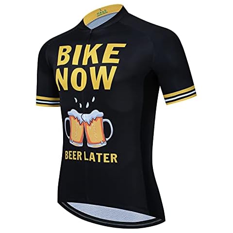 BIKE BEER Bike Now Cycling Jersey Beer Jersey Men's Cycling Jersey Top 3XL Black Cover