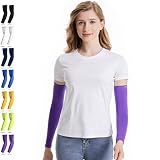 HiRui Cooling Arm Compression Sleeves for Men Women Youth Kids, UV Protection 20-30mmHG Support, Gre