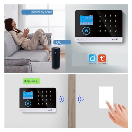 Alarma WiFi hogar antirrobo Tuya Smart con sensor movimiento y control app 4