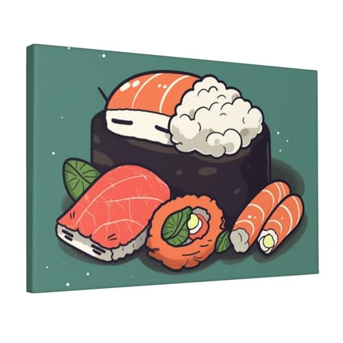 Décoration murale esthétique sushi affiche sur toile sans cadre pour chambre ado