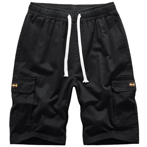 Msmsse Womens Cargo Hiking Shorts Summer Casual Drawstring Knee Length Shorts for Women