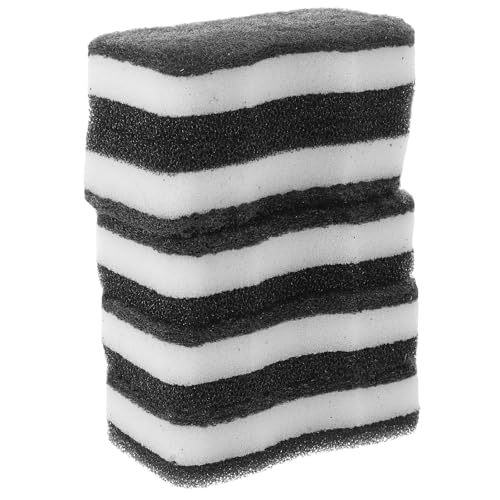 Milisten Esponjas de Limpieza de Cocina Negras, Esponjas Compactas de 3 Capas para Wok y Utensilios, Paquete de 5 Unidades Absorbentes y Resistentes para Uso Doméstico