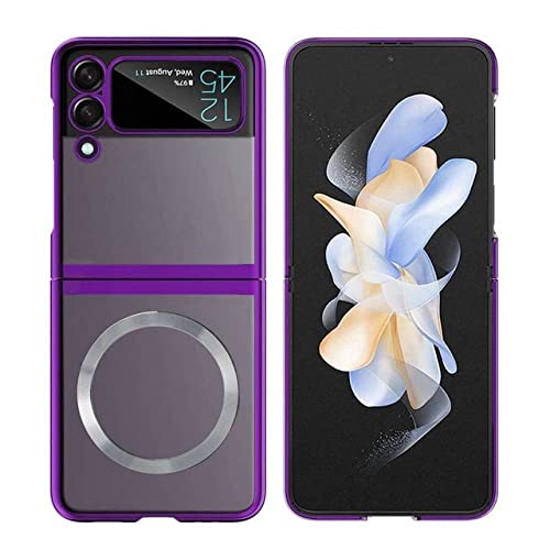 Coque Samsung Galaxy Z Flip 4 et 3 violette transparente rigide avec induction