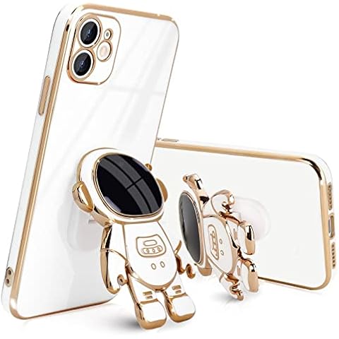 Pepmune Compatible with iPhone 11 Case Cute 3D Astronaut Stand Design Camera Protection Shockproof Soft Back Cover for Apple iPhone 11 Phone Case White Cover