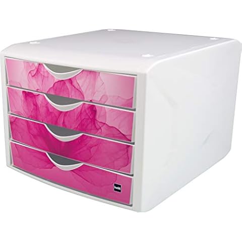 Helit, The “Chameleon” Drawer Box Flower weiß/Himbeer Cover