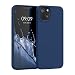Produktbild kwmobile Hülle kompatibel mit Apple iPhone 13 Hülle - gummierte TPU Silikon Handyhülle - Schutzhülle für kabelloses Laden - Case in Marineblau