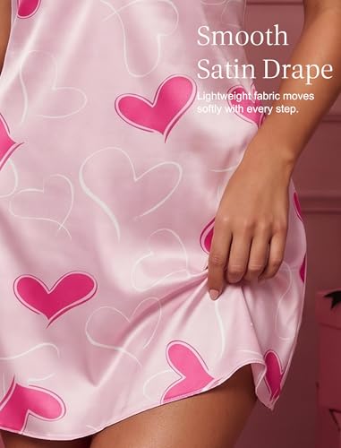 Image of Girece Sexy Night Gowns for Woman Silk Nightgown Lace Trim Sleep Dress Babydoll Lingerie Satin Nighty Negligee