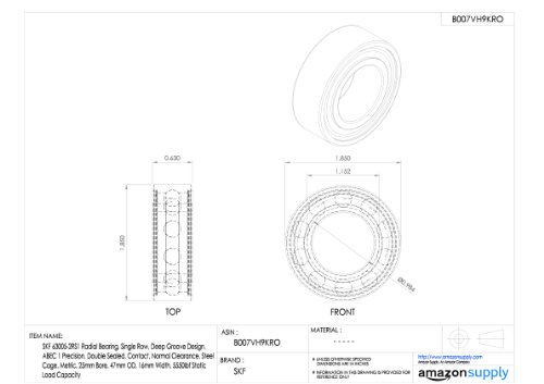 SKF Roulement à billes anti-friction 25 ID acier pour axe - 2