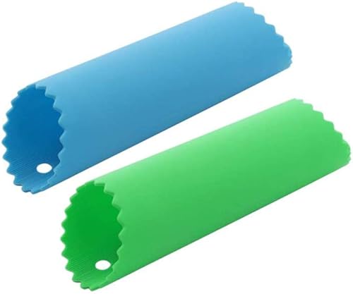 Rodillos de tubo pelador de ajo de silicona, removedor de piel, rodillo de ajo para herramientas útiles de cocina (azul, verde)