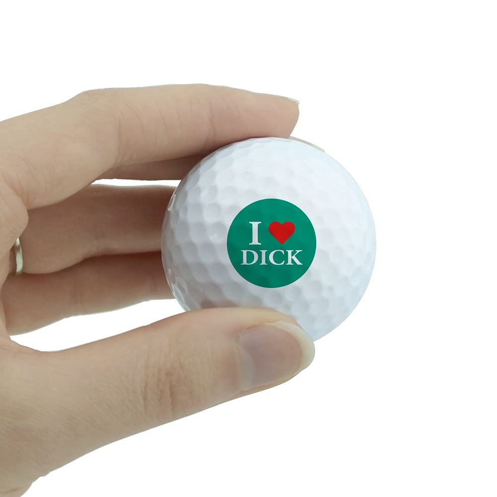 I Love Dick Heart Novelty Golf Balls 3 Pack
