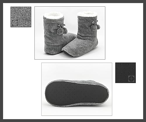 Image of DICUIRD Womens Thick & Warm Slipper Socks with Grippers - Christmas House Slippers