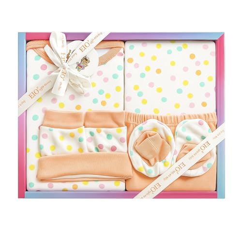 Image of EIO Baby Gifts Set for New Born Unisex Clothing Gift Hamper 6Pcs (Peach)