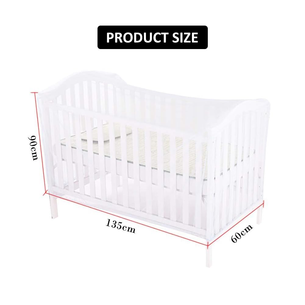 Mosquito Net for Cot Bed & Crib Mosquito Net for Travel Cot Fine Mesh Insect Net for Baby Air-Permeable Mesh 135 * 60 * 90CM - Image 3