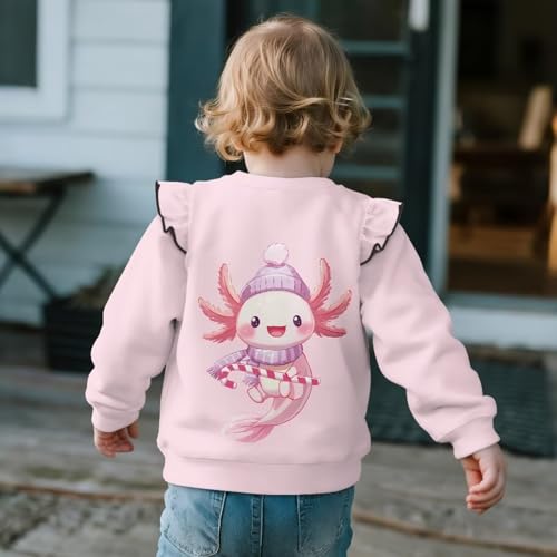 Toddler Baby Girl Sweatshirt Kids Pullover Crewneck Blouse Ruffle Long Sleeve Top Polyester Casual Clothes4